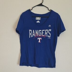 Majestic Blue Texas Rangers Tee
